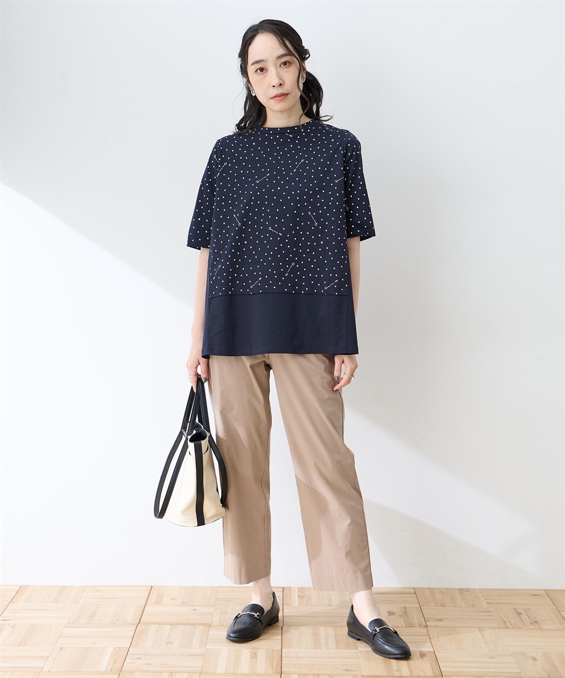 DECOY 【ひやさらコットン】ドットプリント5分袖Tシャツ【綿100％・接触冷感・UVカット】_sub_9