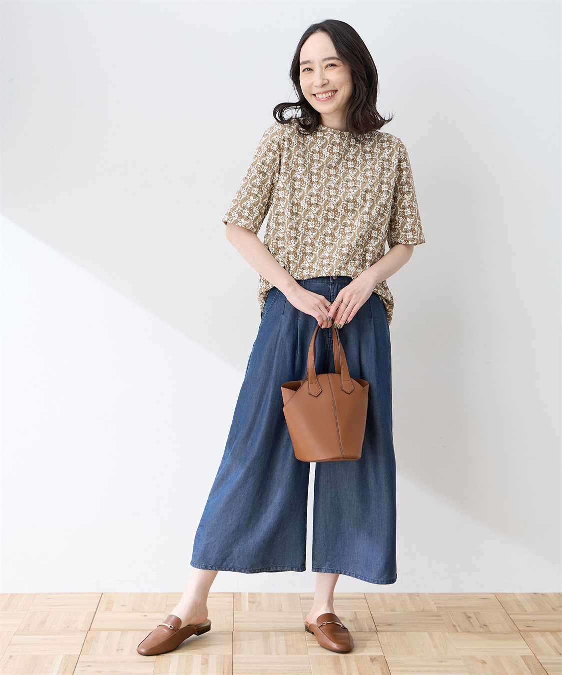 DECOY 【ひやさらコットン】バックタックペイズリープリント5分袖Tシャツ【綿100％・接触冷感・UVカット】_sub_11