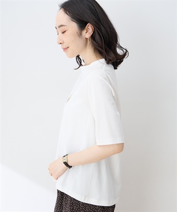 DECOY 【ひやさらコットン】モックネックベジタブルプリント5分袖Tシャツ【綿100％・接触冷感・UVカット】_subthumb_1
