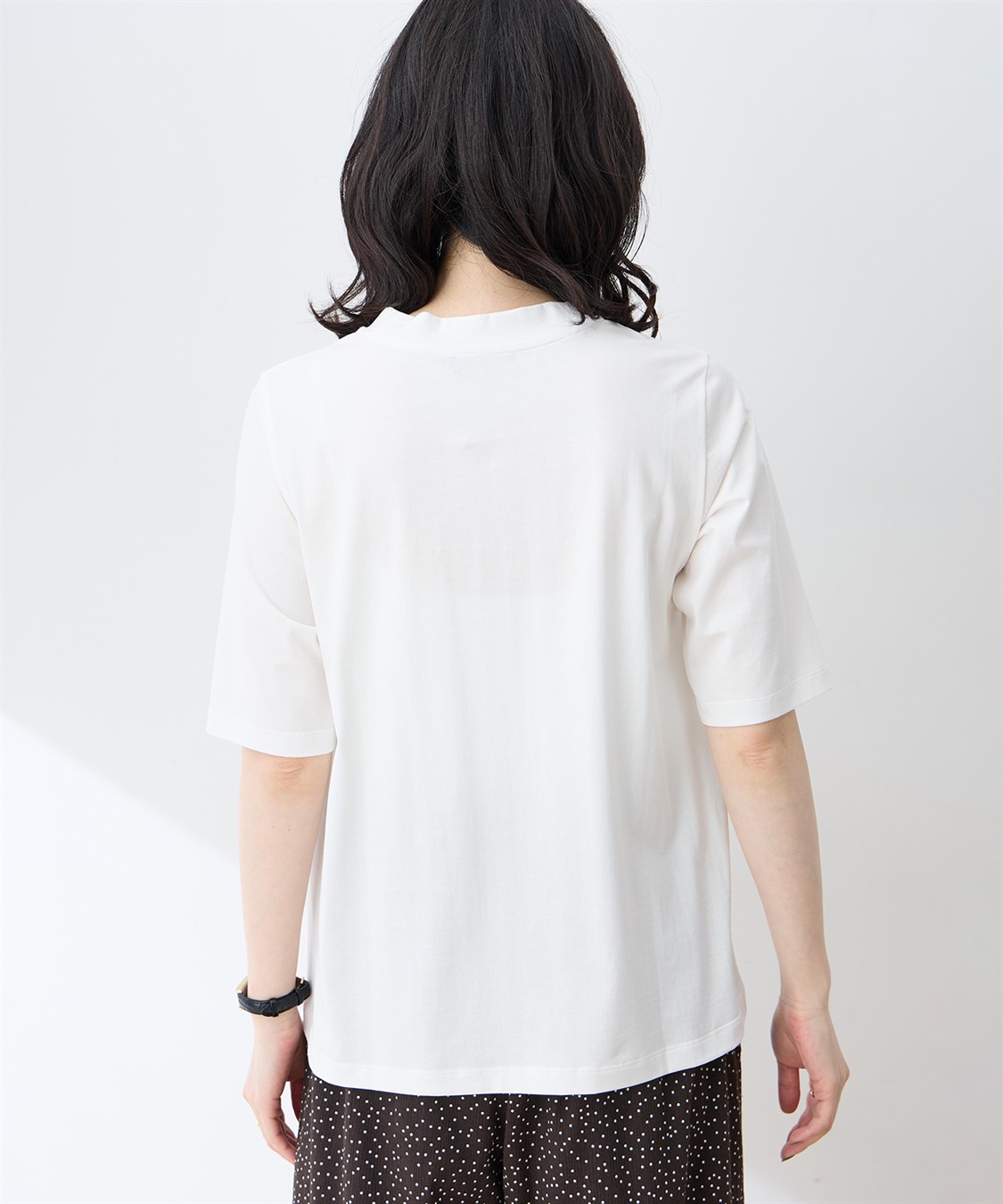 DECOY 【ひやさらコットン】モックネックベジタブルプリント5分袖Tシャツ【綿100％・接触冷感・UVカット】_sub_2