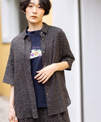 DECOY 【ひやさらコットン】モックネックベジタブルプリント5分袖Tシャツ【綿100％・接触冷感・UVカット】_subthumb_6