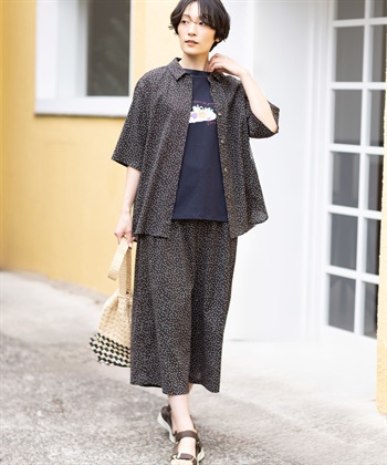 DECOY 【ひやさらコットン】モックネックベジタブルプリント5分袖Tシャツ【綿100％・接触冷感・UVカット】_subthumb_8
