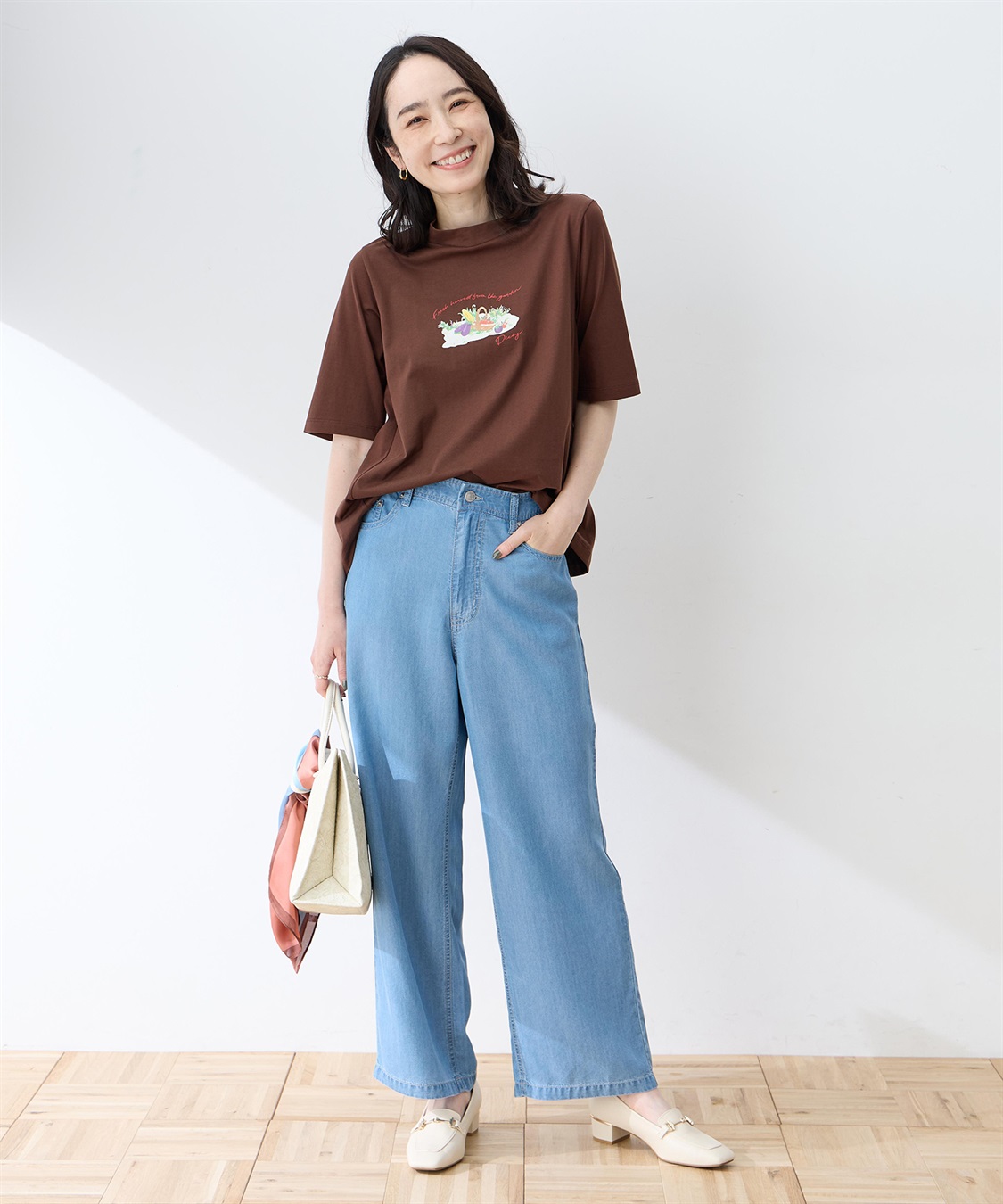 DECOY 【ひやさらコットン】モックネックベジタブルプリント5分袖Tシャツ【綿100％・接触冷感・UVカット】_sub_10