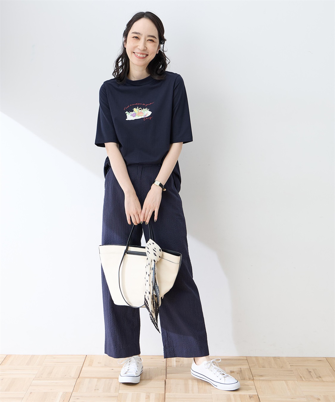 DECOY 【ひやさらコットン】モックネックベジタブルプリント5分袖Tシャツ【綿100％・接触冷感・UVカット】_sub_12