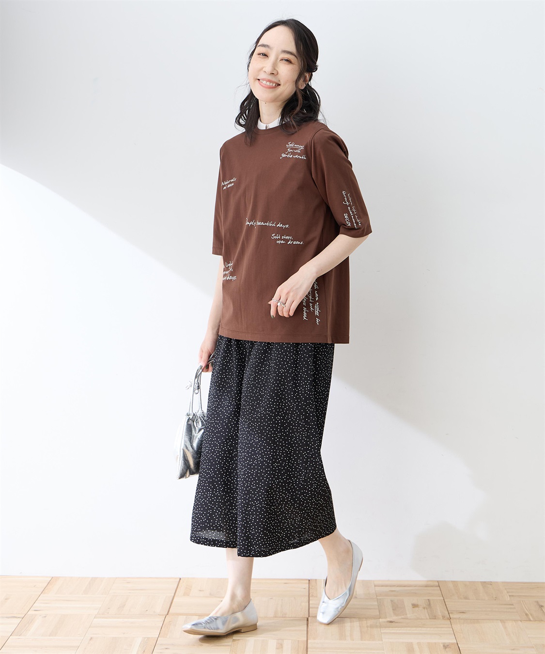 DECOY 【ひやさらコットン】メッセージプリントバックタック6分袖Tシャツ【綿100％・接触冷感・UVカット】_sub_7