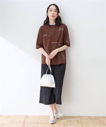 DECOY 【ひやさらコットン】メッセージプリントバックタック6分袖Tシャツ【綿100％・接触冷感・UVカット】_subthumb_8