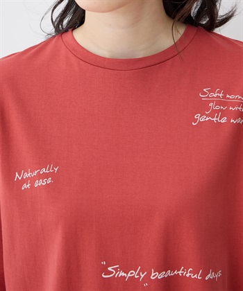 DECOY 【ひやさらコットン】メッセージプリントバックタック6分袖Tシャツ【綿100％・接触冷感・UVカット】_subthumb_11