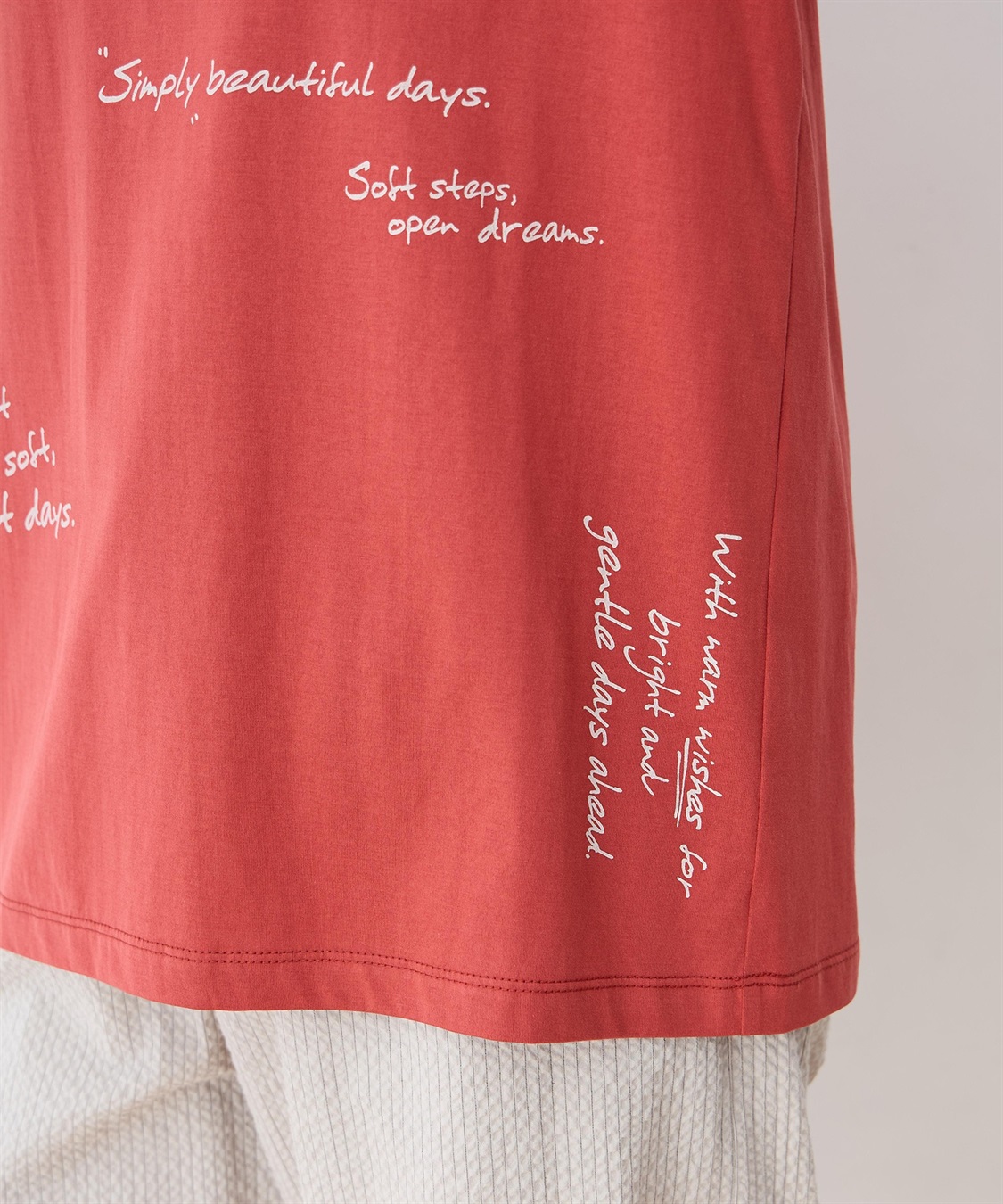 DECOY 【ひやさらコットン】メッセージプリントバックタック6分袖Tシャツ【綿100％・接触冷感・UVカット】_sub_13