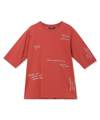 DECOY 【ひやさらコットン】メッセージプリントバックタック6分袖Tシャツ【綿100％・接触冷感・UVカット】_subthumb_14