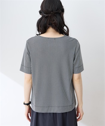 DECOY トリコットストライプ5分袖Tシャツ【接触冷感・UVカット】_subthumb_2