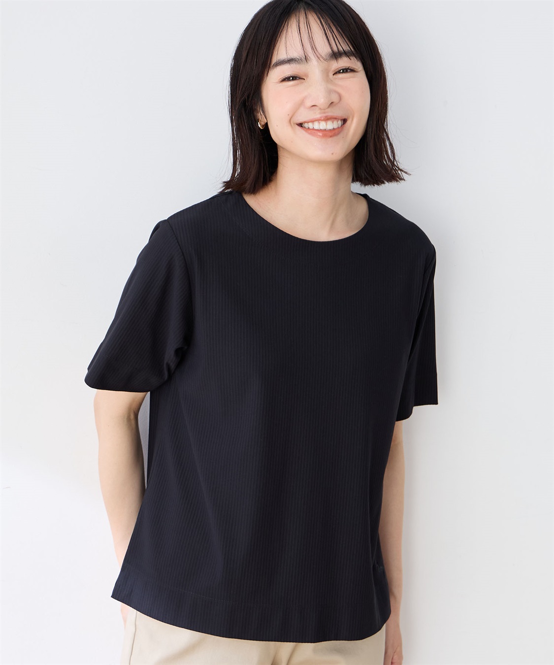 DECOY トリコットストライプ5分袖Tシャツ【接触冷感・UVカット】_sub_4