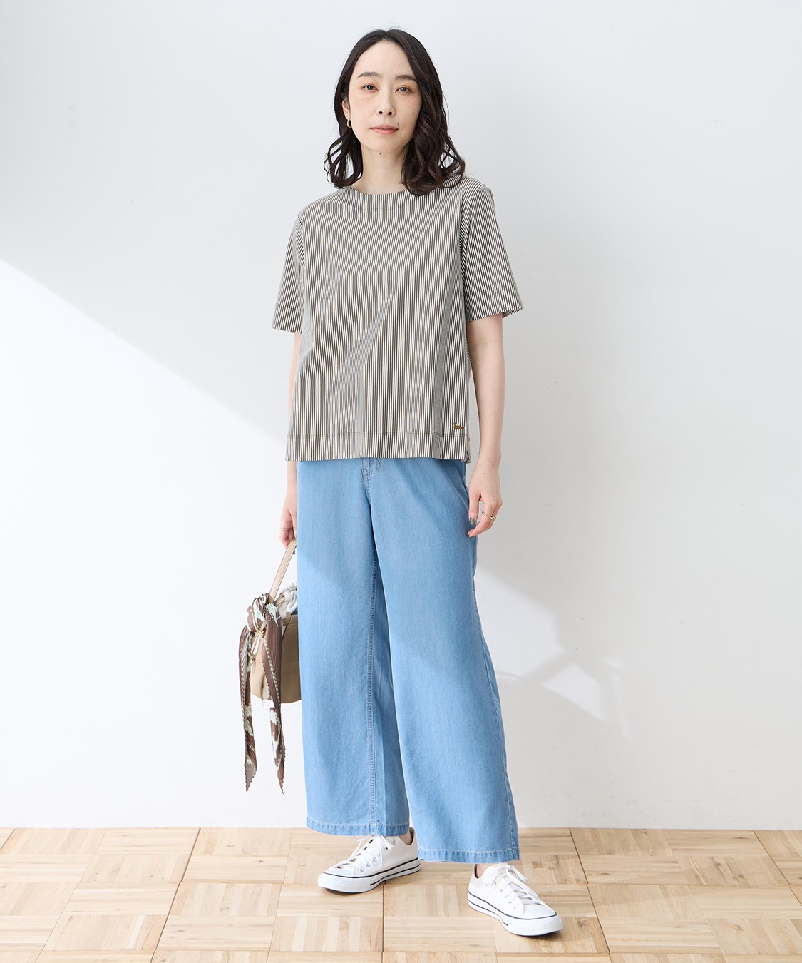 DECOY トリコットストライプ5分袖Tシャツ【接触冷感・UVカット】_sub_5