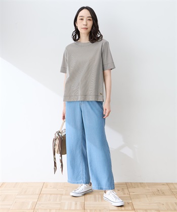 DECOY トリコットストライプ5分袖Tシャツ【接触冷感・UVカット】_subthumb_5
