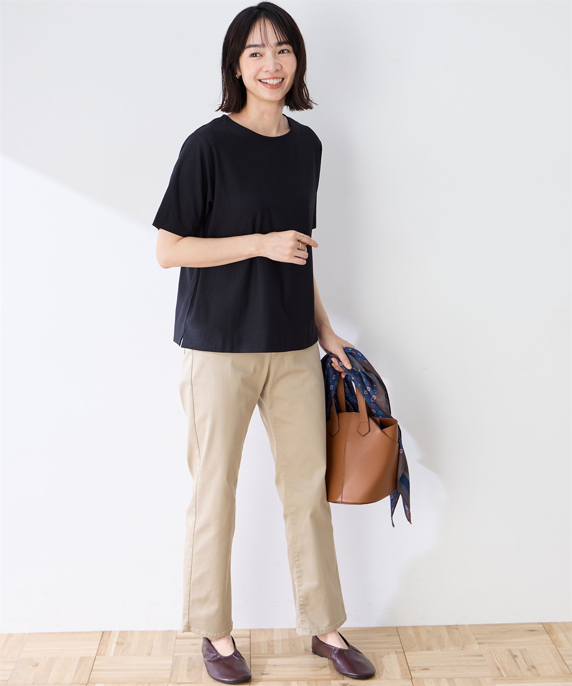 DECOY トリコットストライプ5分袖Tシャツ【接触冷感・UVカット】_sub_9