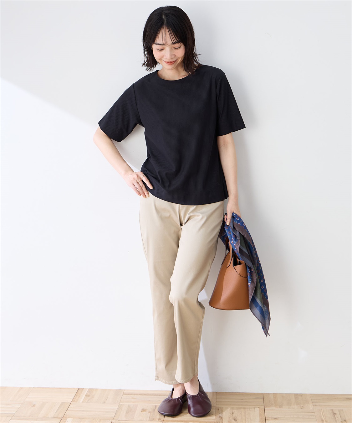 DECOY トリコットストライプ5分袖Tシャツ【接触冷感・UVカット】_sub_10