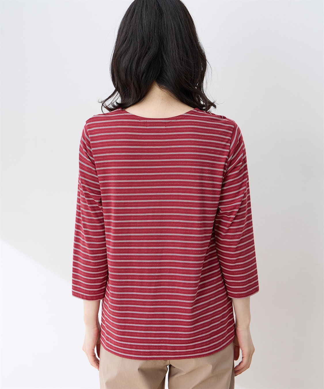 DECOY ラメボーダー7分袖Tシャツ_sub_2
