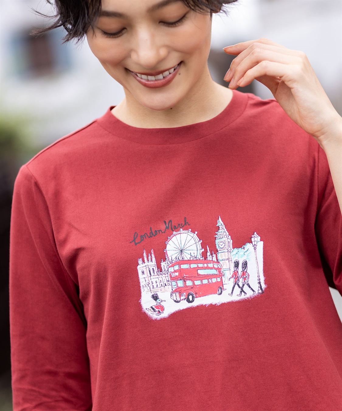 DECOY 【chiyoさんコラボ】ロンドンマーチロゴプリント7分袖Tシャツ【オーガニックコットンブレンド】_sub_2
