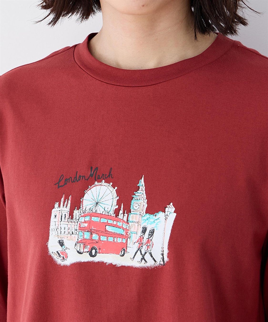 DECOY 【chiyoさんコラボ】ロンドンマーチロゴプリント7分袖Tシャツ【オーガニックコットンブレンド】_sub_13