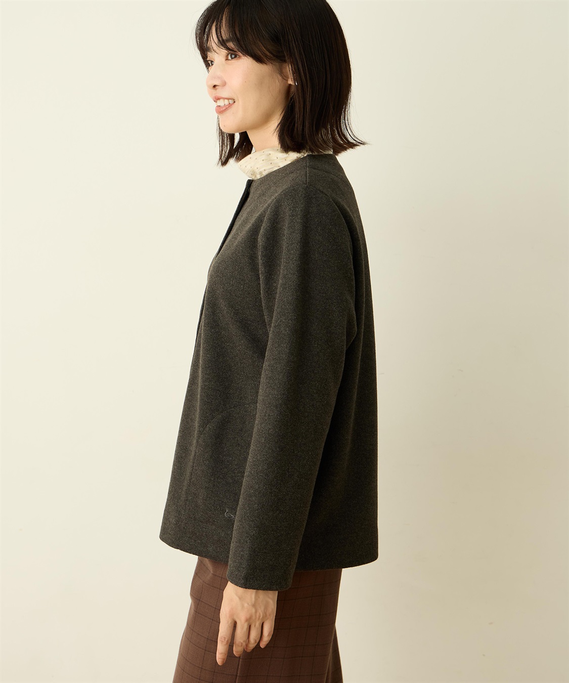 DECOY 【Liberty】リバティプリントウーレットクルーネックカーディガン_sub_3