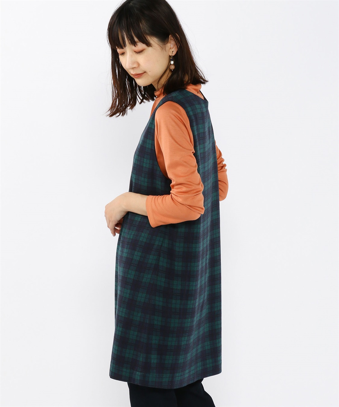 DECOY チェックジャガードジャンパードレス_sub_1