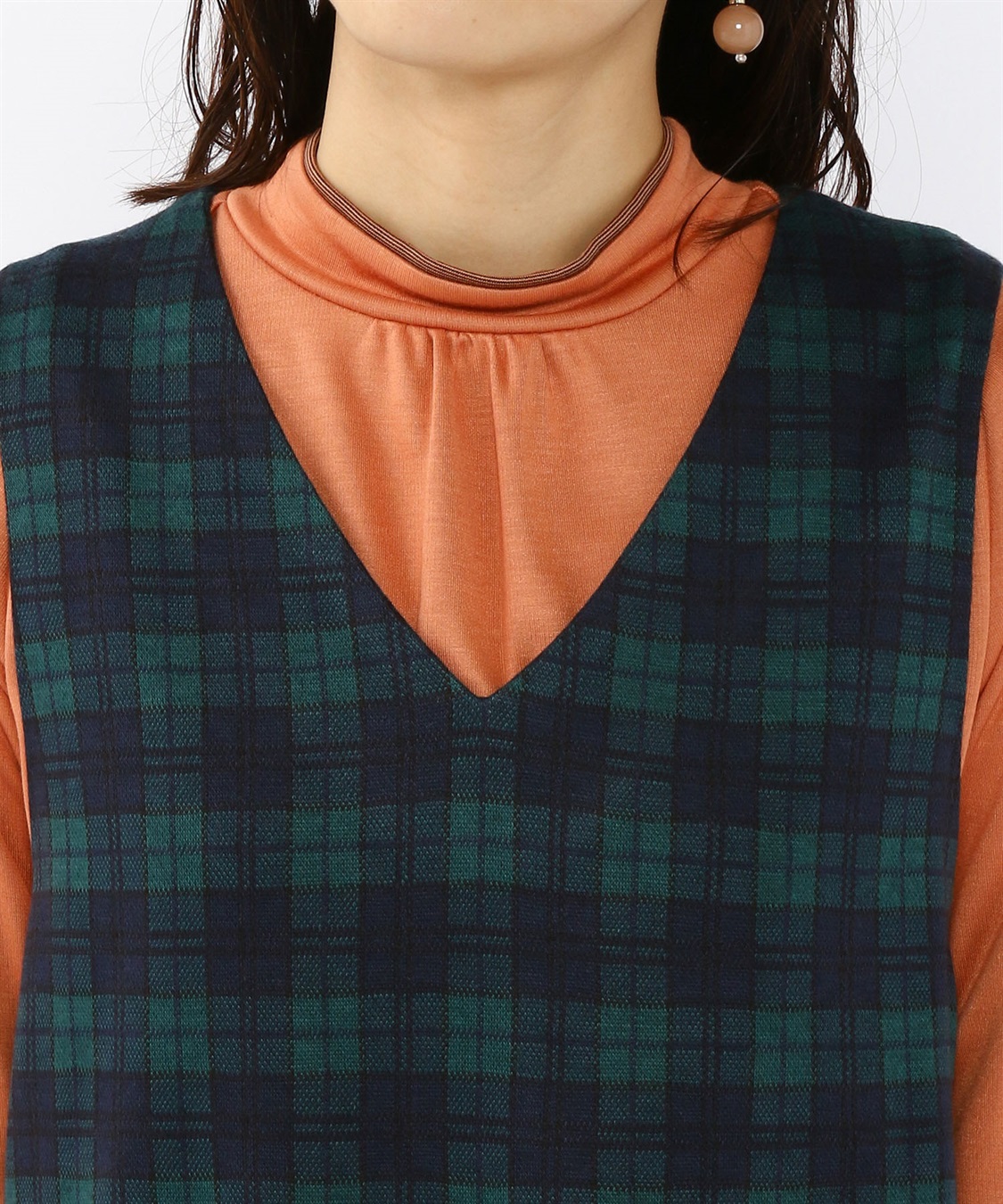 DECOY チェックジャガードジャンパードレス_sub_3