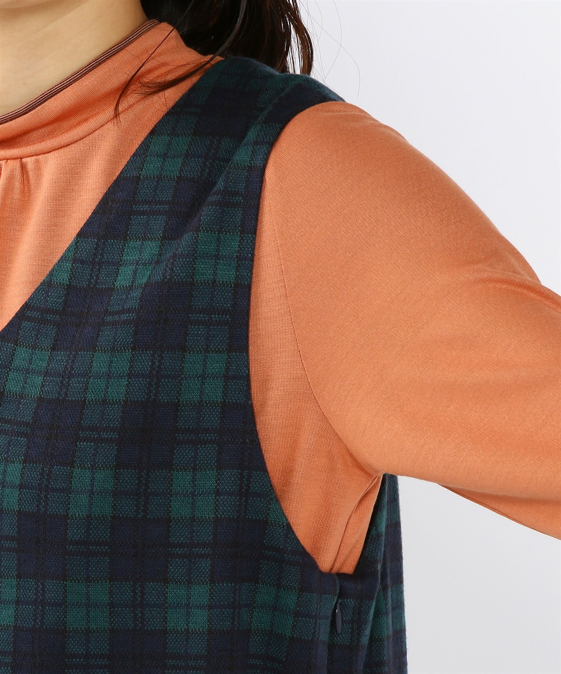 DECOY チェックジャガードジャンパードレス_sub_4