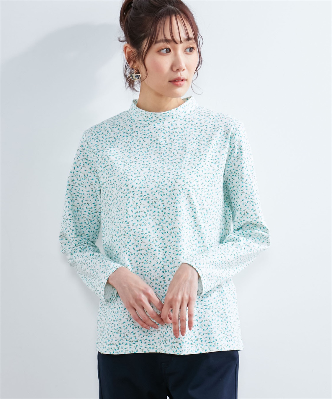 DECOY オーガニックコットンハイネックプリントプルオーバー_sub_9