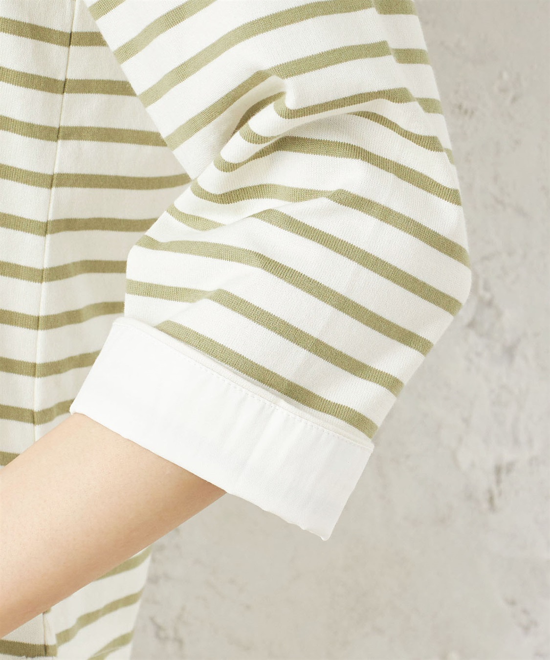 DECOY オーガニックコットンフェイクレイヤードボーダーチュニック_sub_5