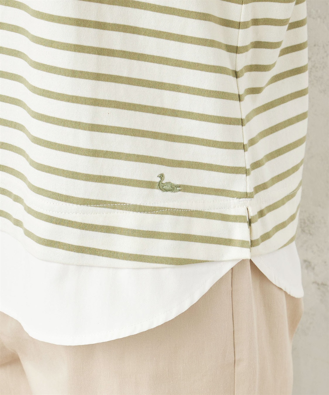 DECOY オーガニックコットンフェイクレイヤードボーダーチュニック_sub_6