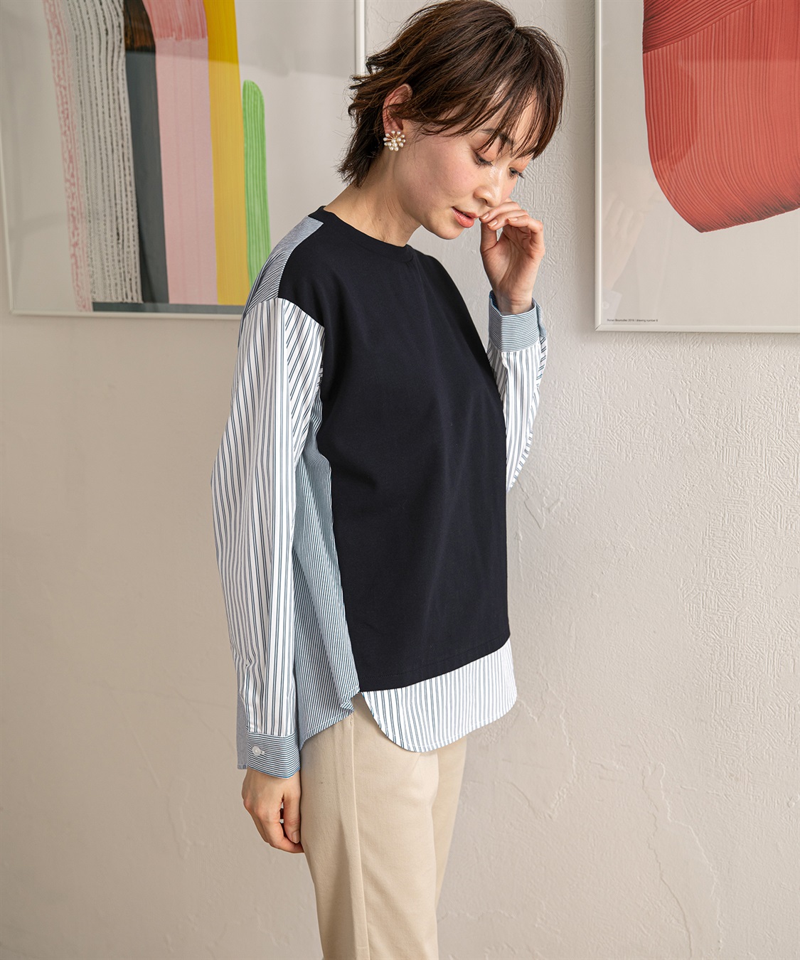 DECOY ストライプドッキングプルオーバー_sub_19