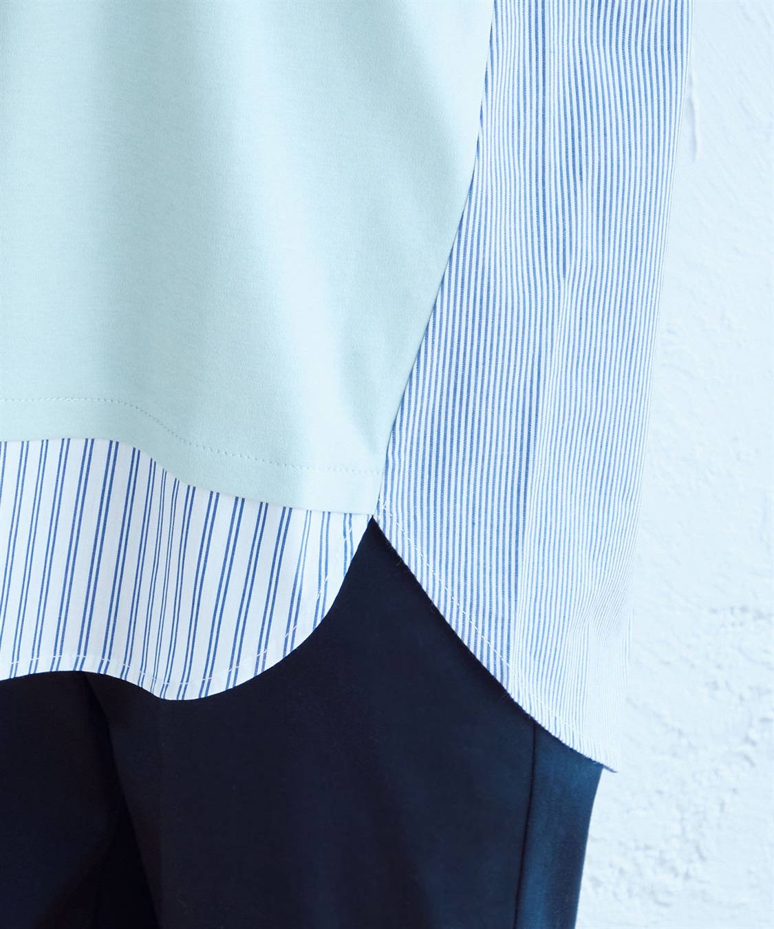 DECOY 【接触冷感】ストライプ切り替えプルオーバー_sub_6