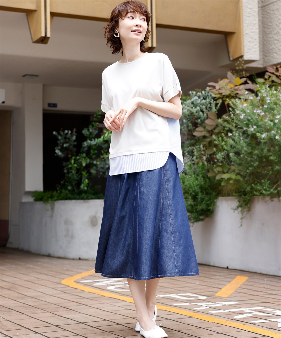 DECOY 【接触冷感】ストライプ切り替えプルオーバー_sub_12