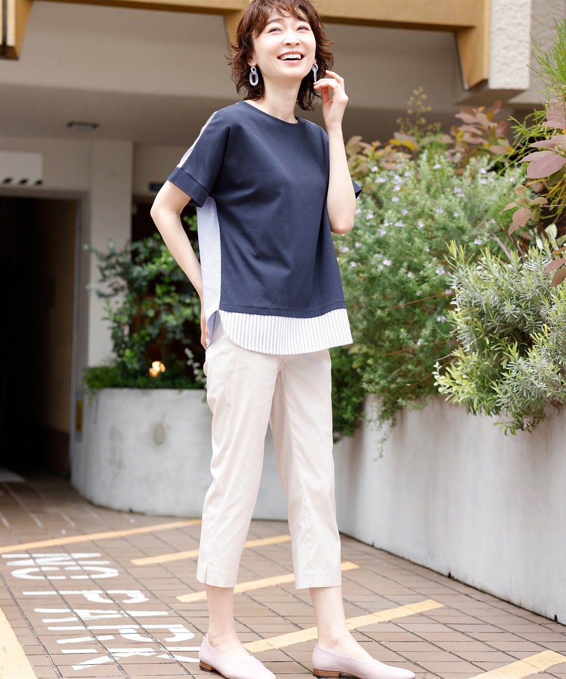 DECOY 【接触冷感】ストライプ切り替えプルオーバー_sub_13