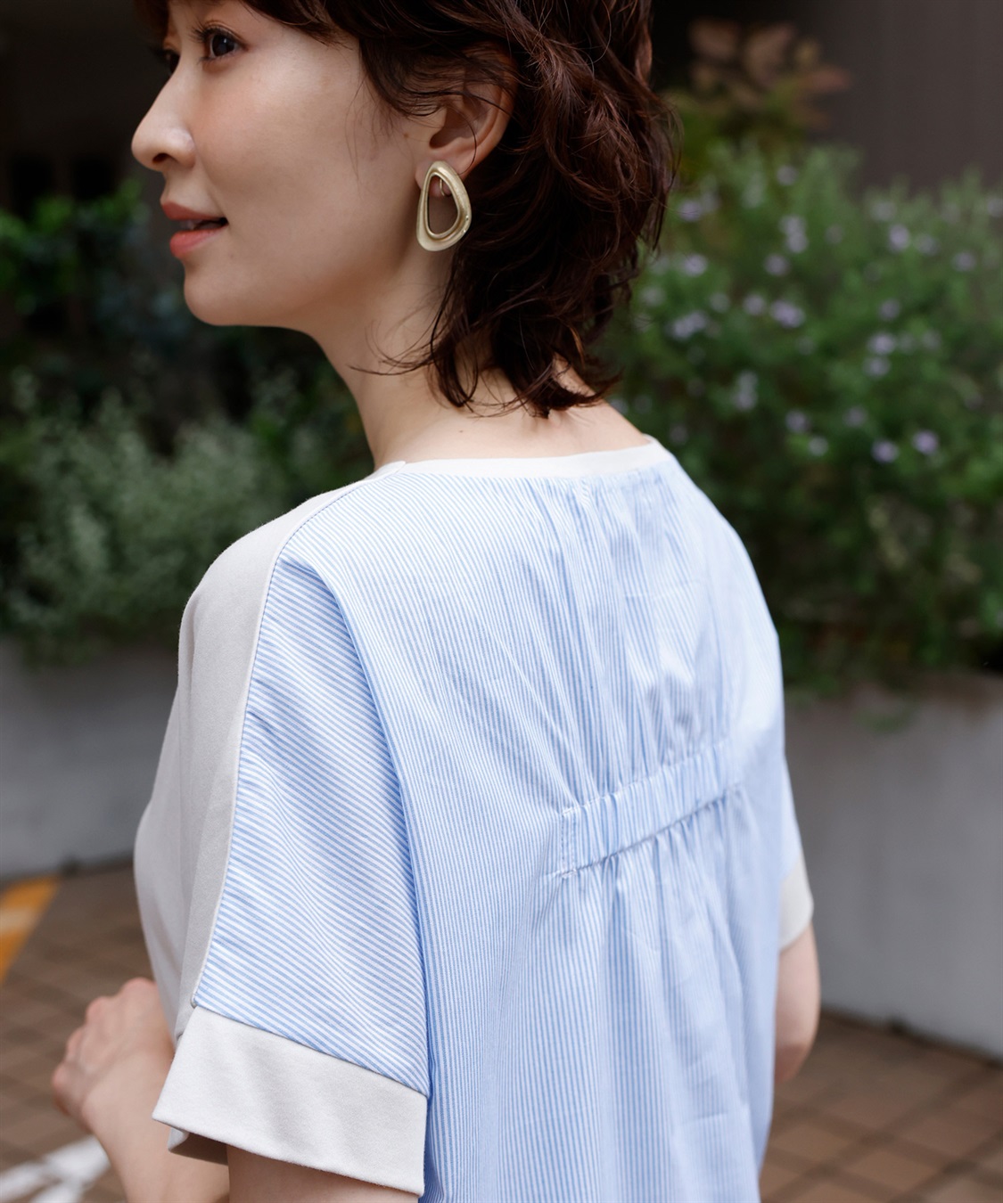 DECOY 【接触冷感】ストライプ切り替えプルオーバー_sub_14