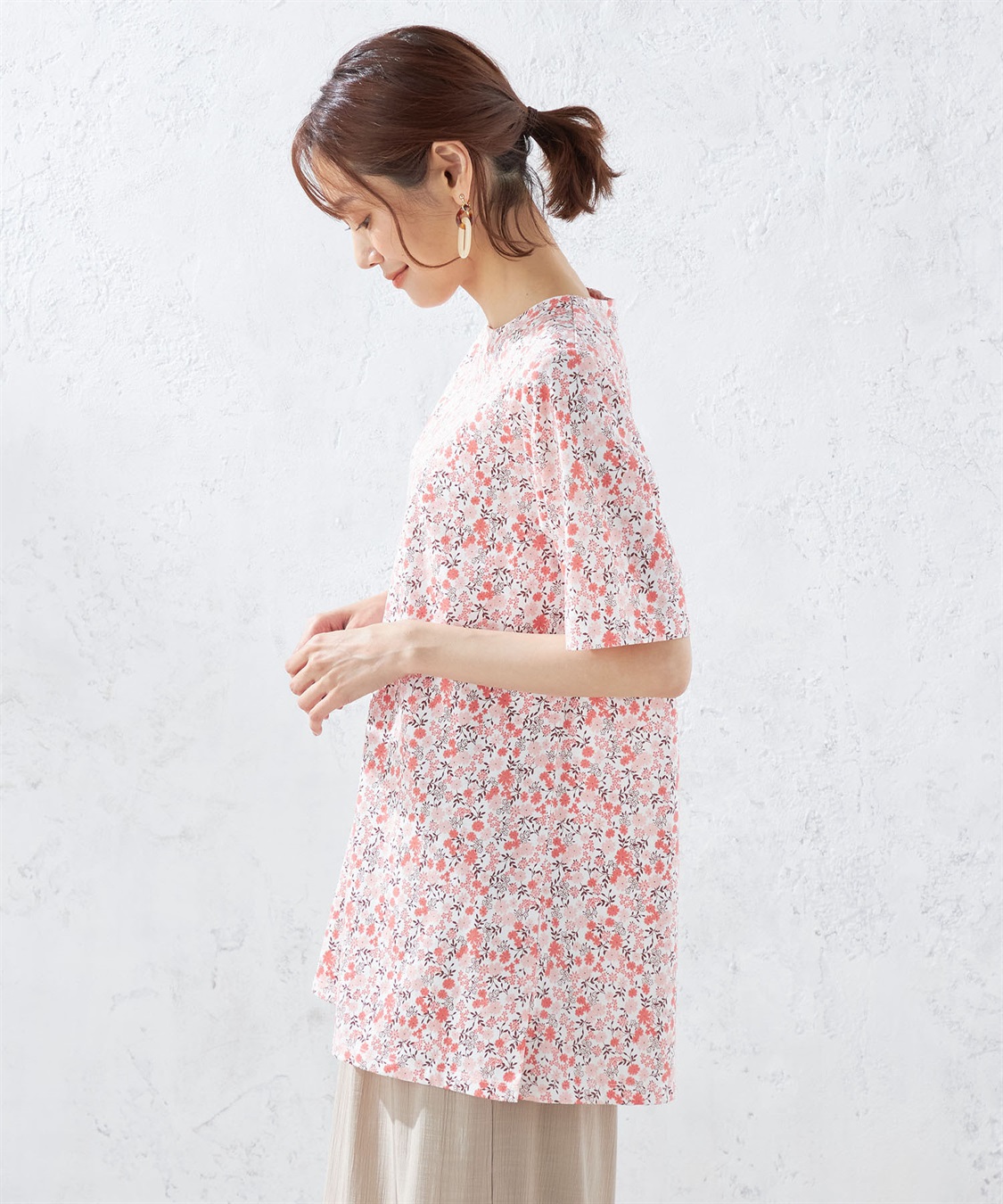 接触冷感】フラワープリントチュニック DECOY｜クロスプラス公式通販サイト