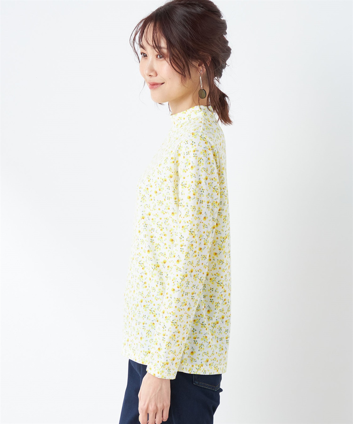 DECOY ミモザプリントハイネックカットソー_sub_2