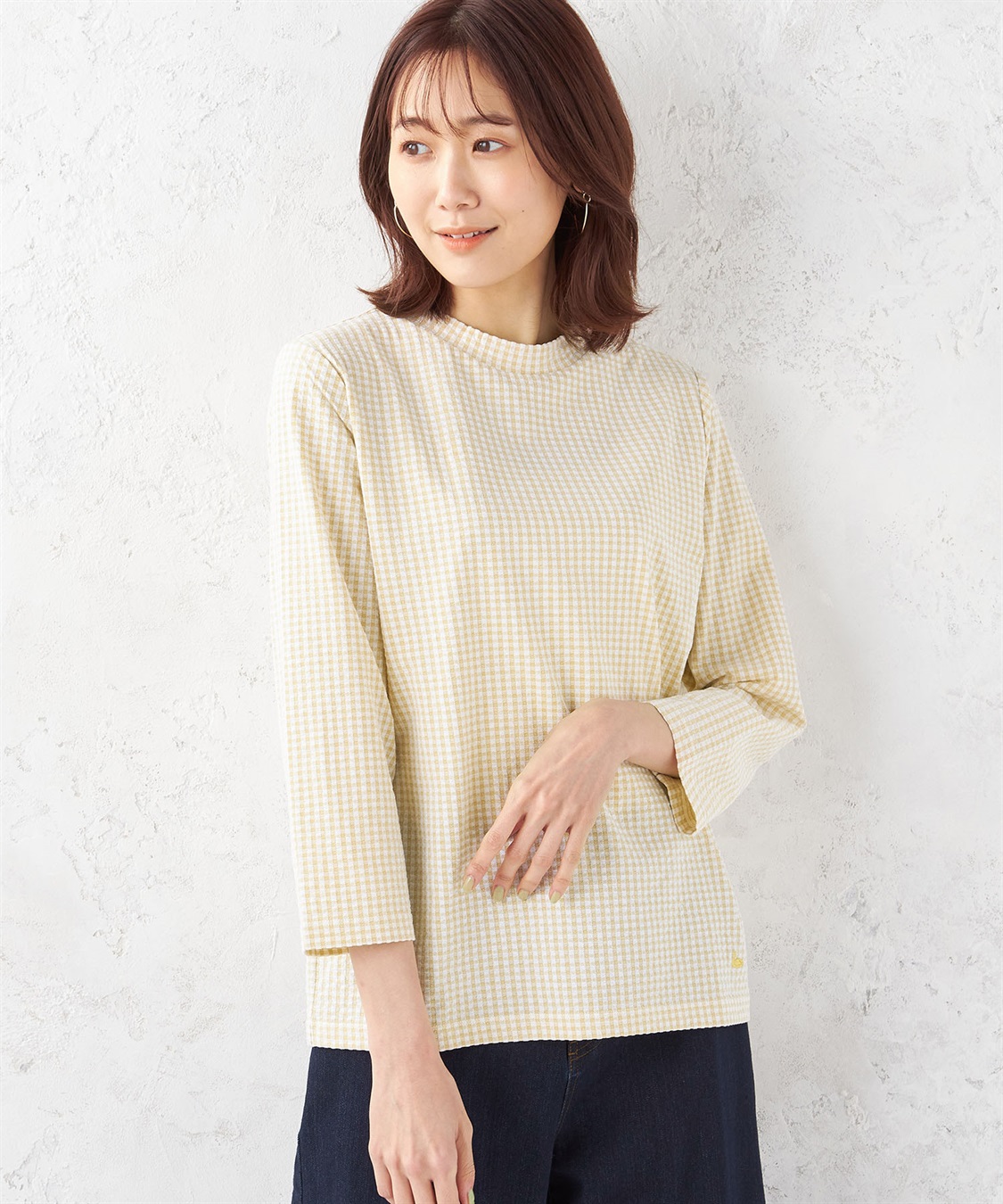 DECOY ギンガムサッカーハイネックプルオーバー_sub_1