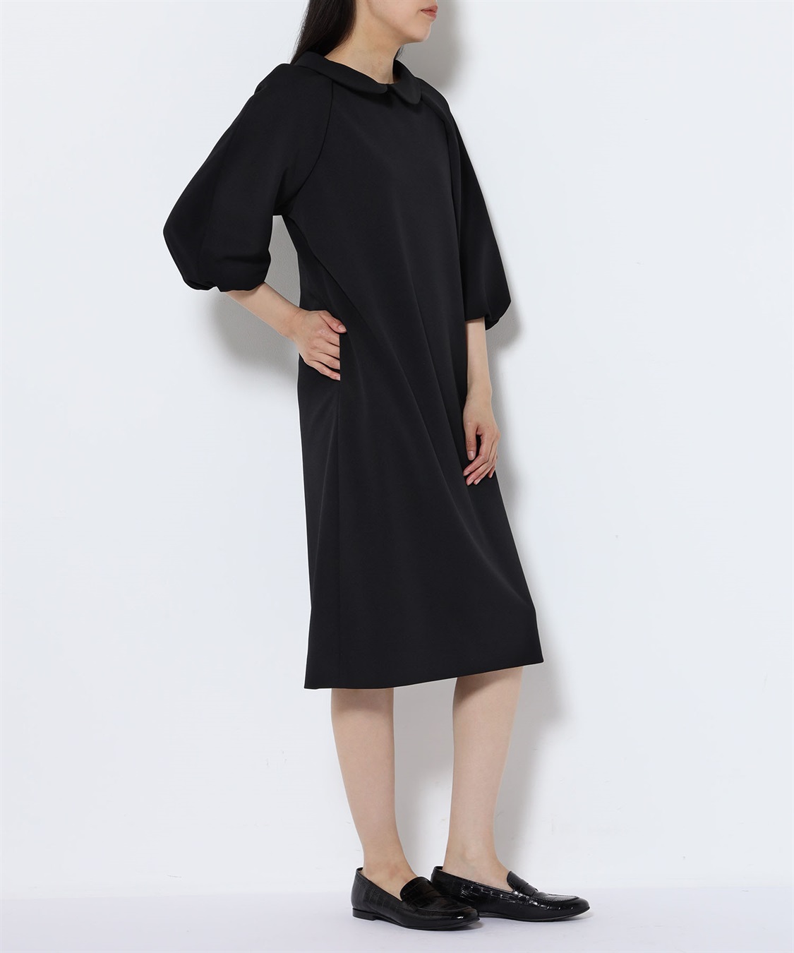 ラウンドカラーボリュームスリーブワンピース 49AV JUNKO SHIMADA