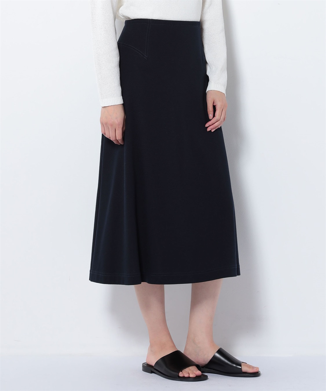 WEB限定】ジャージーフレアスカート 49AV.junko shimada|クロスプラス
