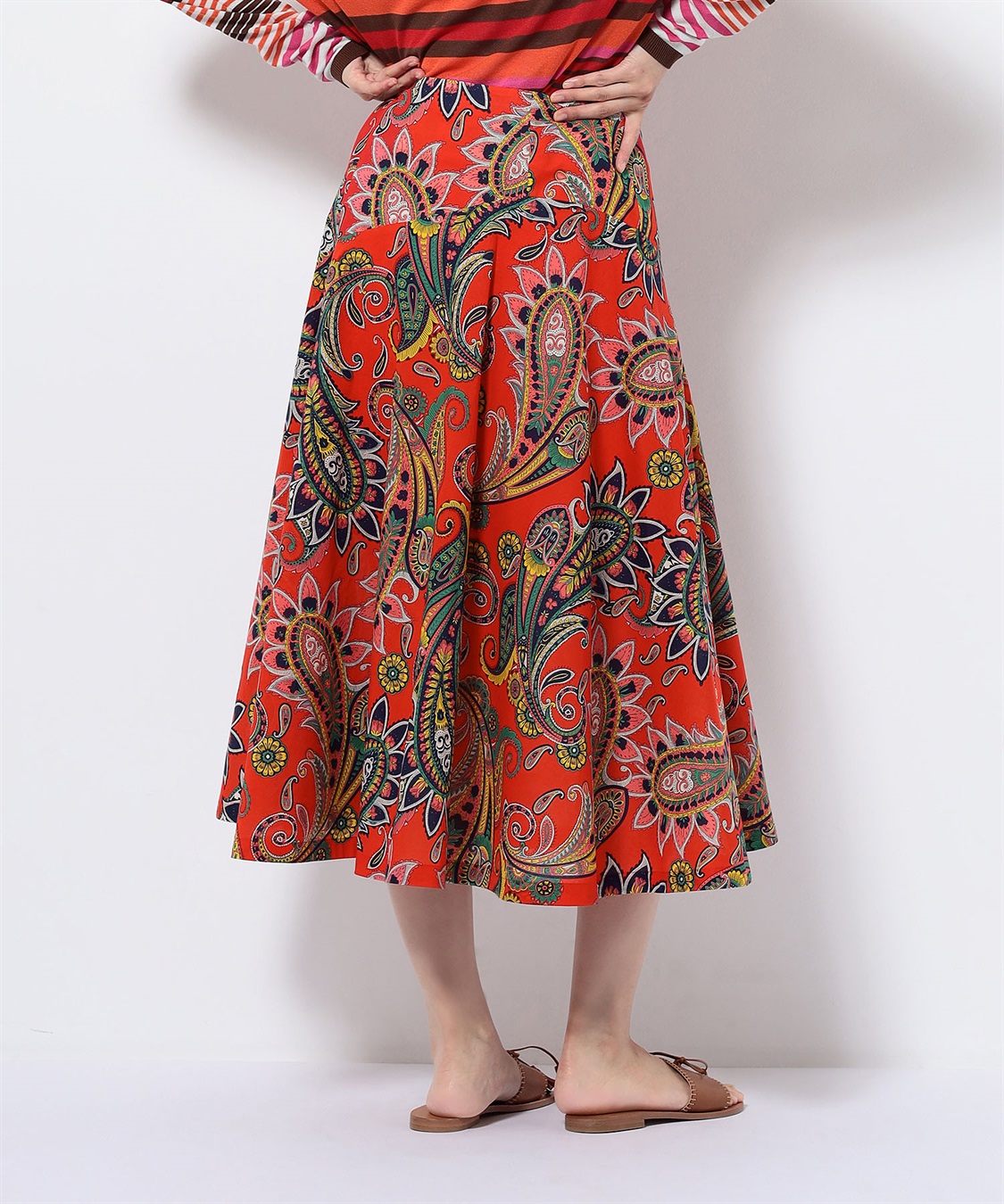 ペイズリー柄フレアスカート 49AV JUNKO SHIMADA｜クロスプラス