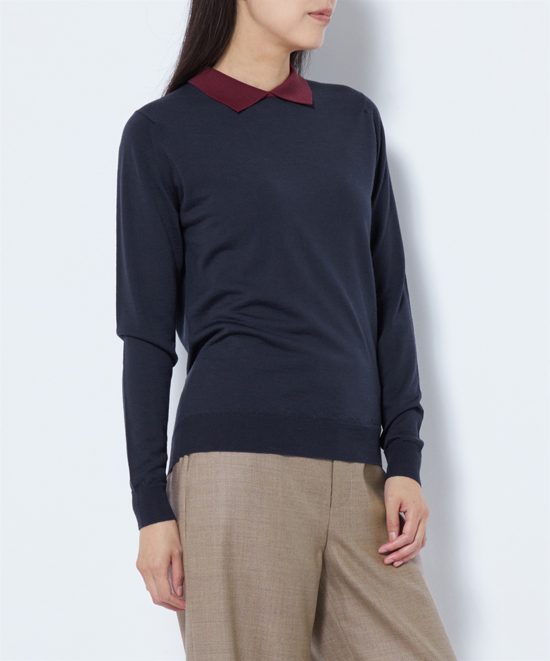 TIME SALE】【WEB限定】襟付きニットプルオーバー 49AV.junko shimada 