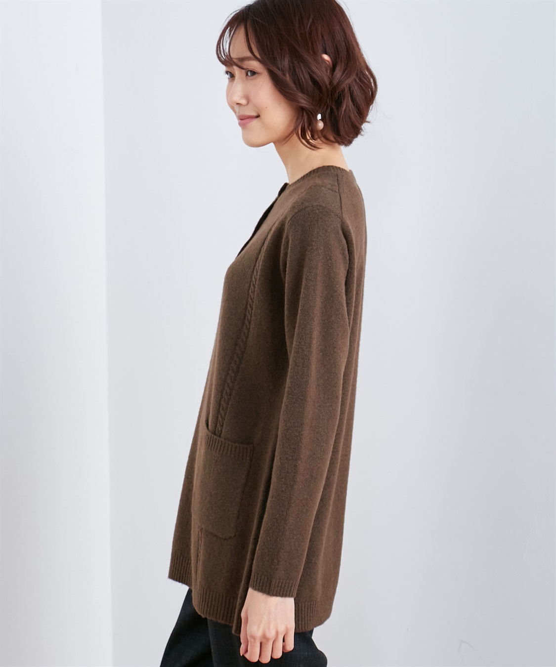 DECOY ハンドウォッシャブルケーブル編みニットチュニック_sub_2