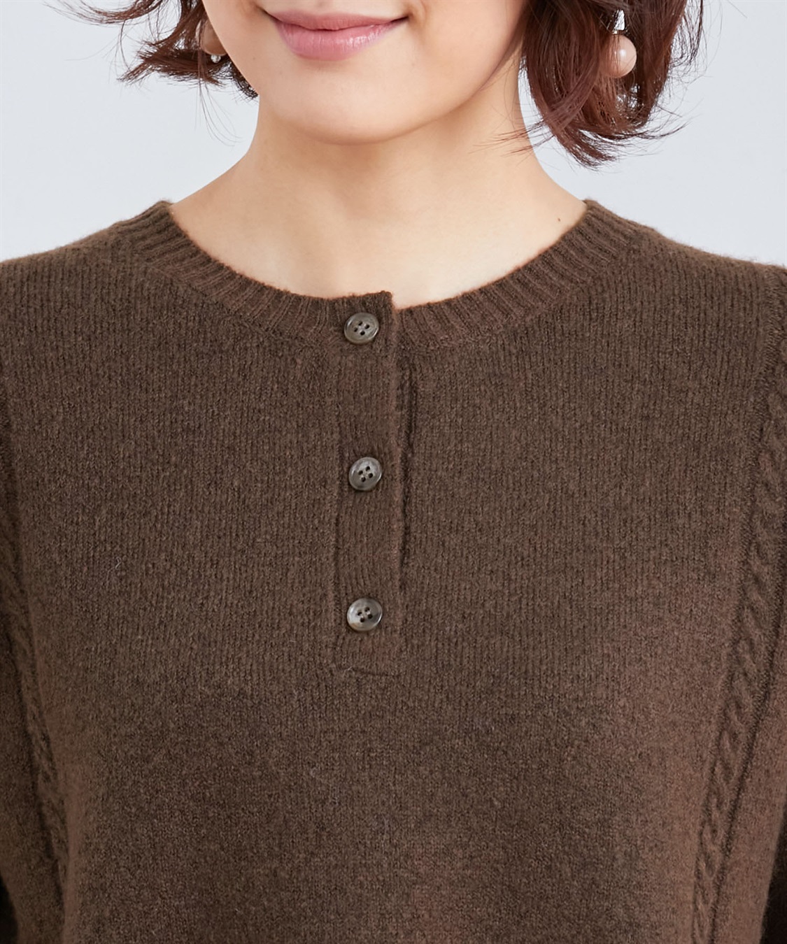 DECOY ハンドウォッシャブルケーブル編みニットチュニック_sub_4