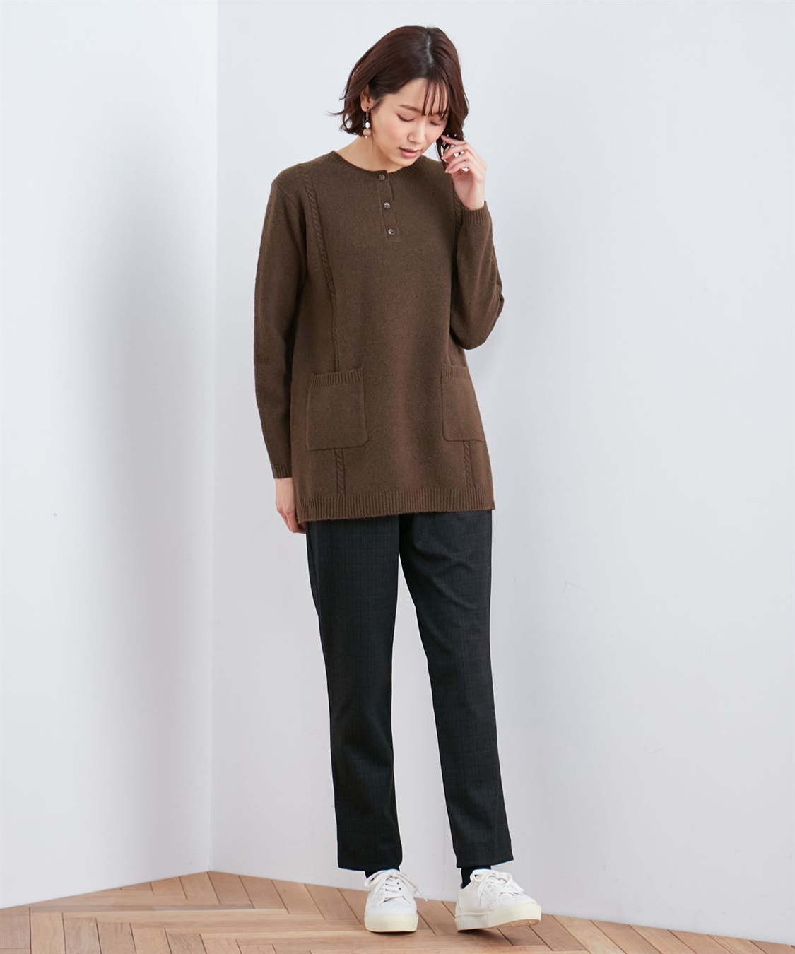 DECOY ハンドウォッシャブルケーブル編みニットチュニック_sub_9