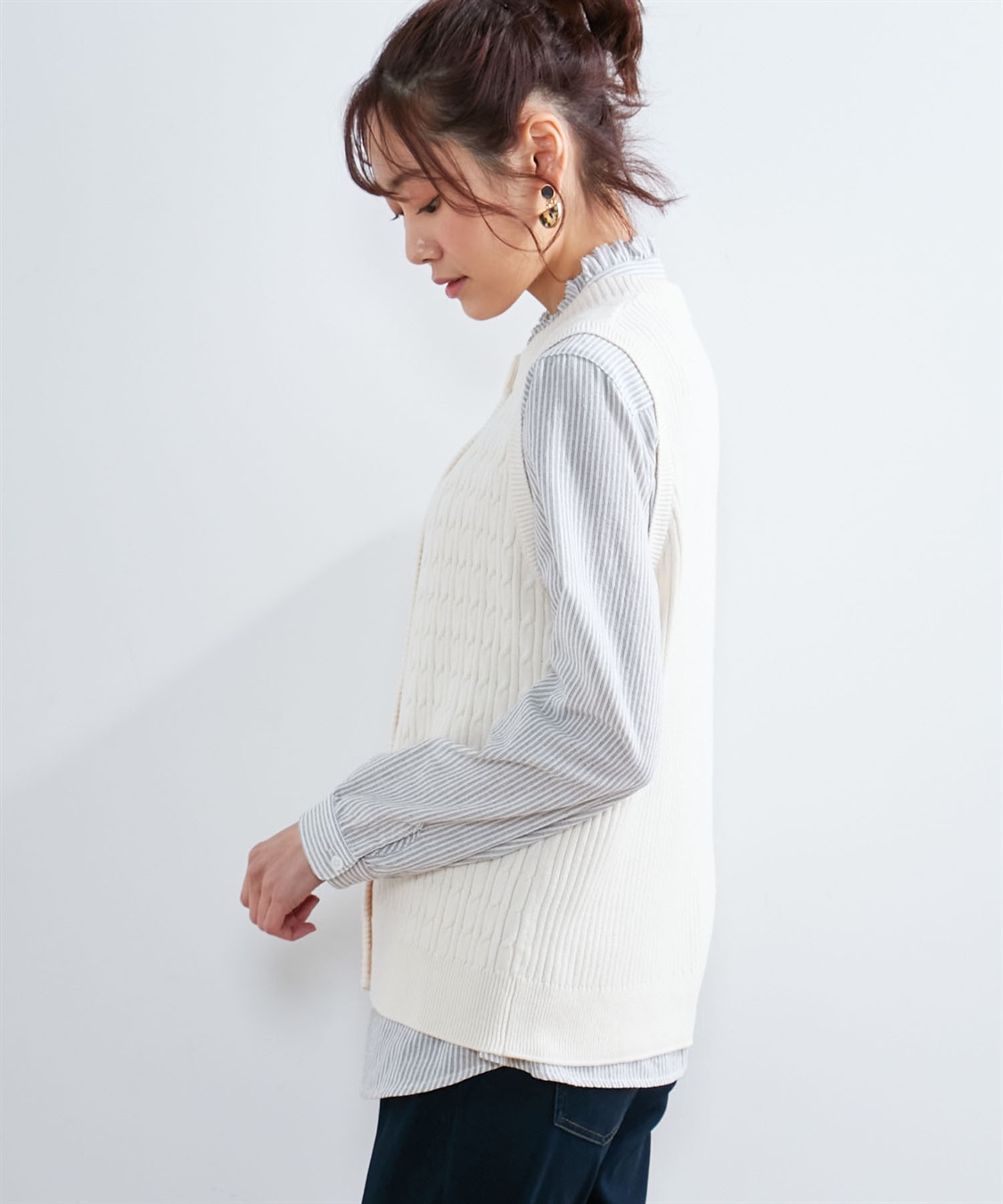 DECOY ケーブル編みニットベスト_sub_2