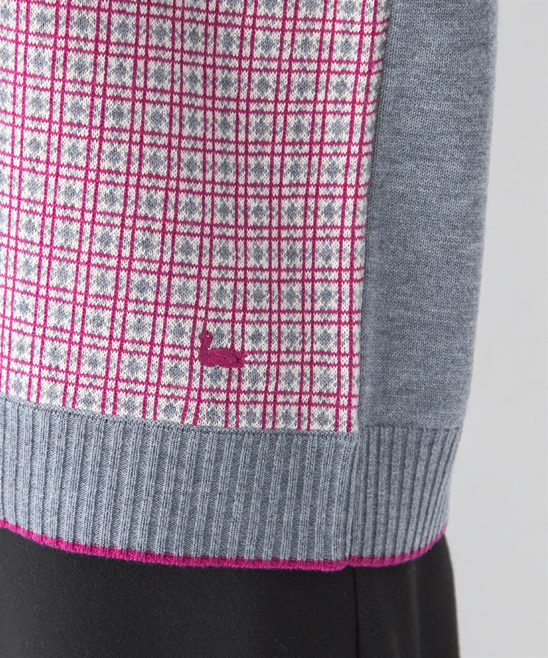 DECOY チェックジャガード配色カーディガン_sub_6