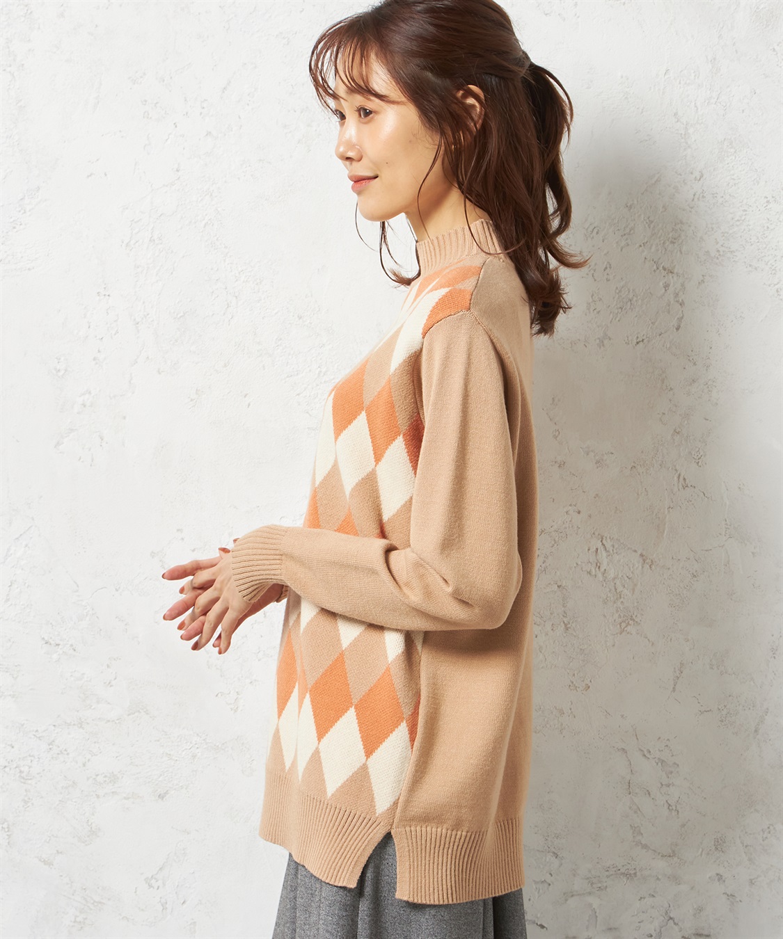 DECOY アーガイルニットプルオーバー_sub_1