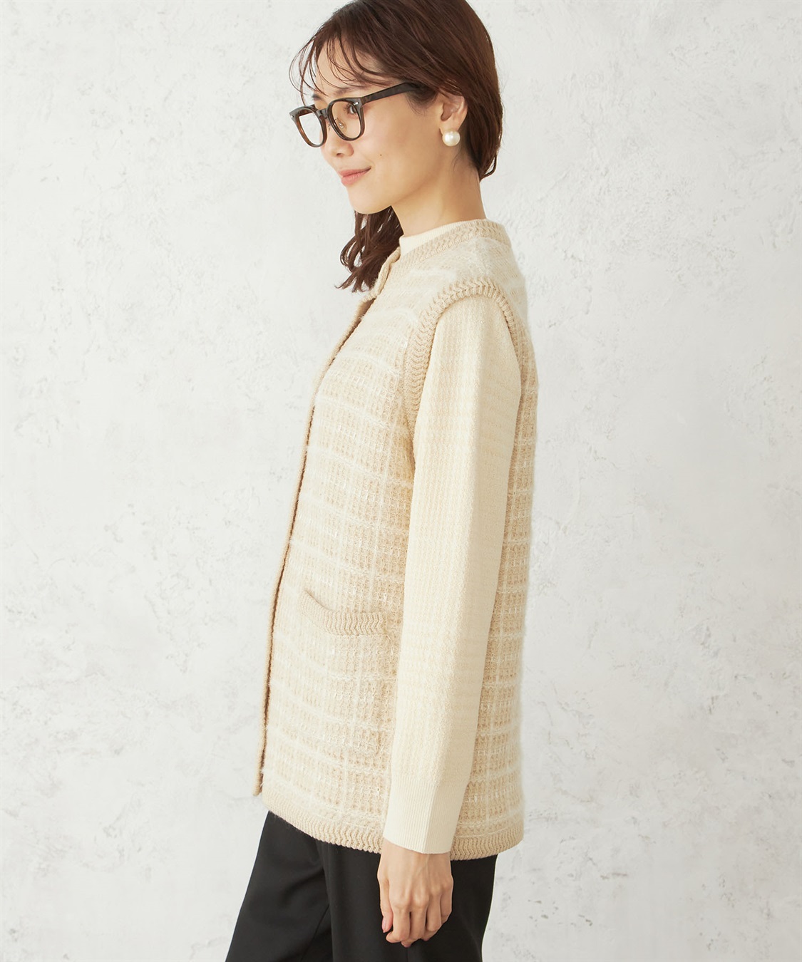 DECOY ツイードニットベスト_sub_1