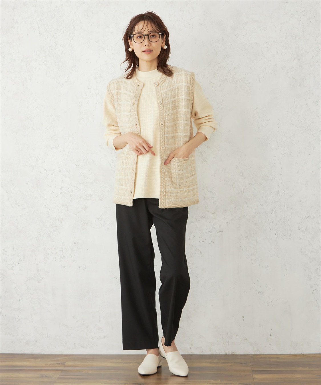 DECOY ツイードニットベスト_sub_10