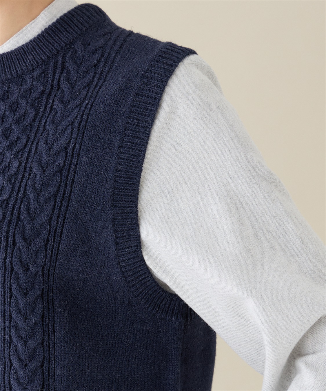 DECOY アラン柄ニットベスト_sub_4